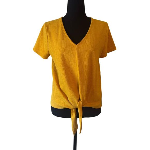 J.CREW Mustard Yellow Short Sleeve Top Size Small - Picture 1 of 5